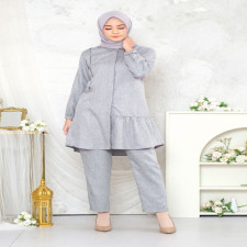 (SIAP KIRIM) Oneset Azkia ASH GREY SIZE XXL-XXXL