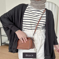 (SIAP KIRIM) OUTER KNIT BKK - BLACK