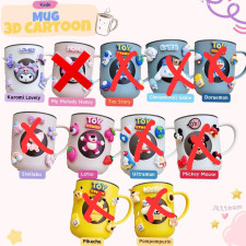 (SIAP KIRIM) MUG 3D CARTOON - KUROMI LOVELY