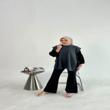 (SIAP KIRIM) VEST KNIT APRON - GREY