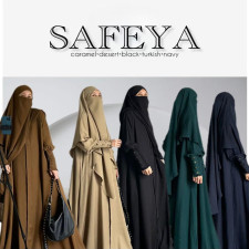 (SIAP KIRIM) SAFEEYA SET FK (french khimar) - BLACK