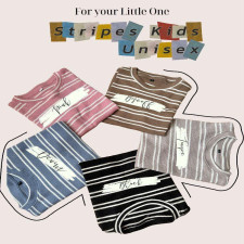 (SIAP KIRIM) STRIPES TOP UNISEX FOR KIDS SIZE L - BLACK