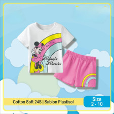 (SIAP KIRIM) KIDS SHORT PANTS & TEE - Minnie 8T