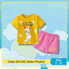  (SIAP KIRIM) KIDS SHORT PANTS & TEE - Daisy 6T