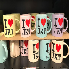 (SIAP KIRIM) Gelas Keramik  I LOVE  JKT team pink