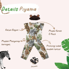 (SIAP KIRIM) PIYAMA UNISEX- SAFARI SIZE XXL