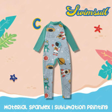 (SIAP KIRIM) KIDS LONG SWIMSUIT  KODE C SIZE XL