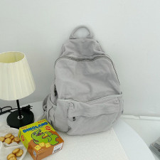 (SIAP KIRIM) KOREAN SIMPLE BACKPACK GREY