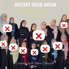 (SIAP KIRIM) HIJAB INSTANT ANTI TEMBEM - BLACK